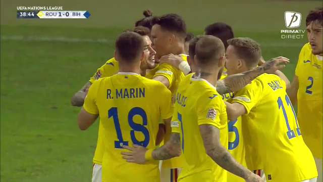 Giuleștiul a erupt! Dennis Man a marcat un gol superb împotriva Bosniei. Cum a înscris 