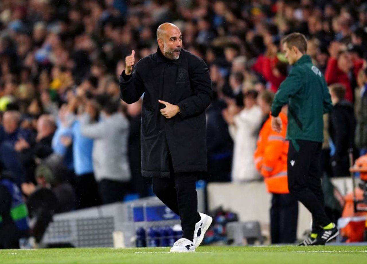 Reacția genială a lui Pep Guardiola după dubla reușită de Erling Haaland. Gestul tehnicianului s-a viralizat în timp record _4