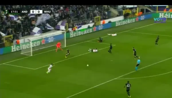 Anderlecht Bruxelles - West Ham United | Ratare Benrahma în minutul 19