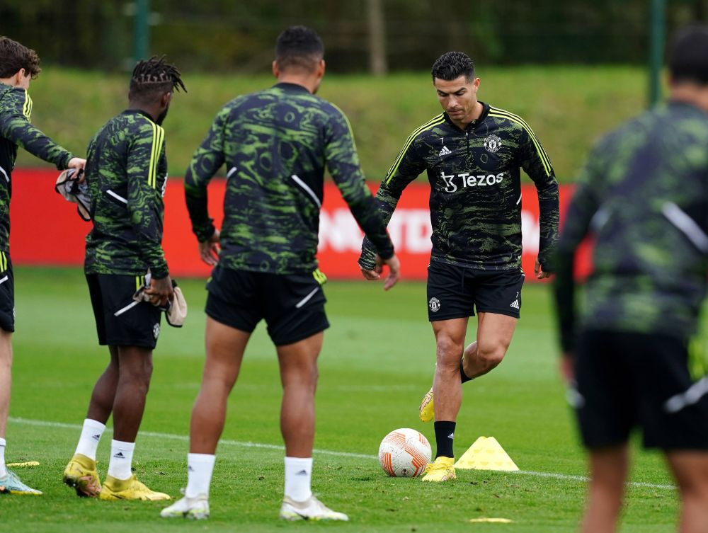Imagini cu Cristiano Ronaldo de la ultimul antrenament. Ce spune Erik ten Hag. United - Omonia Nicosia e joi (22:00), LIVE pe VOYO_4