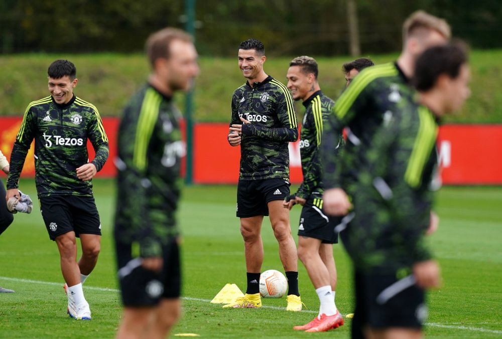 Imagini cu Cristiano Ronaldo de la ultimul antrenament. Ce spune Erik ten Hag. United - Omonia Nicosia e joi (22:00), LIVE pe VOYO_5
