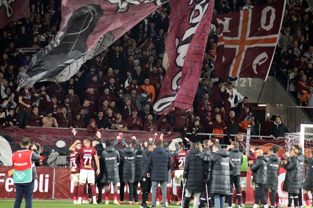 Cele mai frumoase fotografii de la derby-ul Rapid - Farul. Tensiune pe teren, spectacol în tribune_63