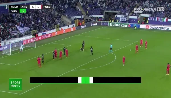 Anderlecht - FCSB | Radunovic, șut puternic din lovitură liberă