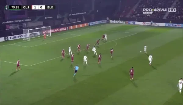 CFR Cluj - FC Ballkani | Ratare FC Ballkani (minutul 70)