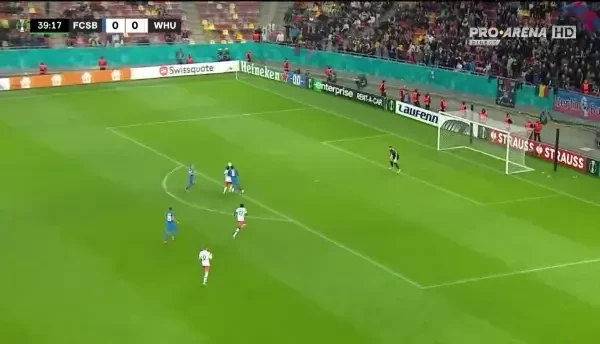 FCSB - West Ham 0-1 | Fornals deschide scorul cu un șut imparabil