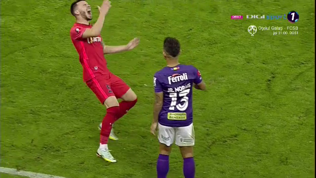 Junior Morais, roșu direct după o reacție nervoasă în FCSB - Rapid. Brazilianul nici nu a protestat_11