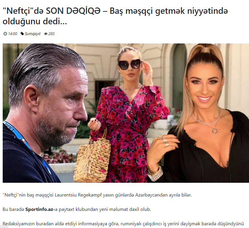 Reghe, spre FCSB? Presa din Azerbaidjan: ”Laurențiu Reghecampf pleacă de la Neftchi Baku și ia în considerare să revină în România!”_3