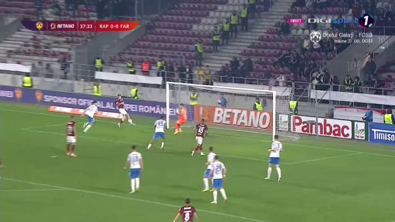 Ratare uriașă în Rapid - Farul Constanța! Dugandzic nu a putut marca din câțiva metri_2