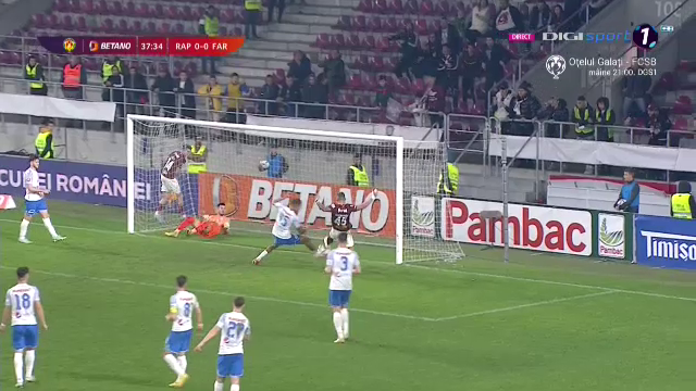 Ratare uriașă în Rapid - Farul Constanța! Dugandzic nu a putut marca din câțiva metri_4