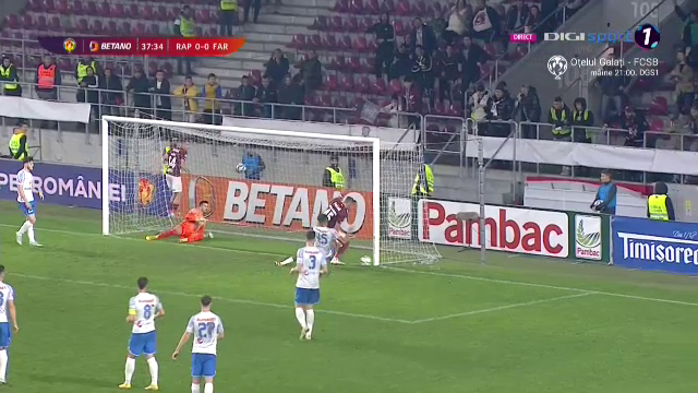 Ratare uriașă în Rapid - Farul Constanța! Dugandzic nu a putut marca din câțiva metri_5