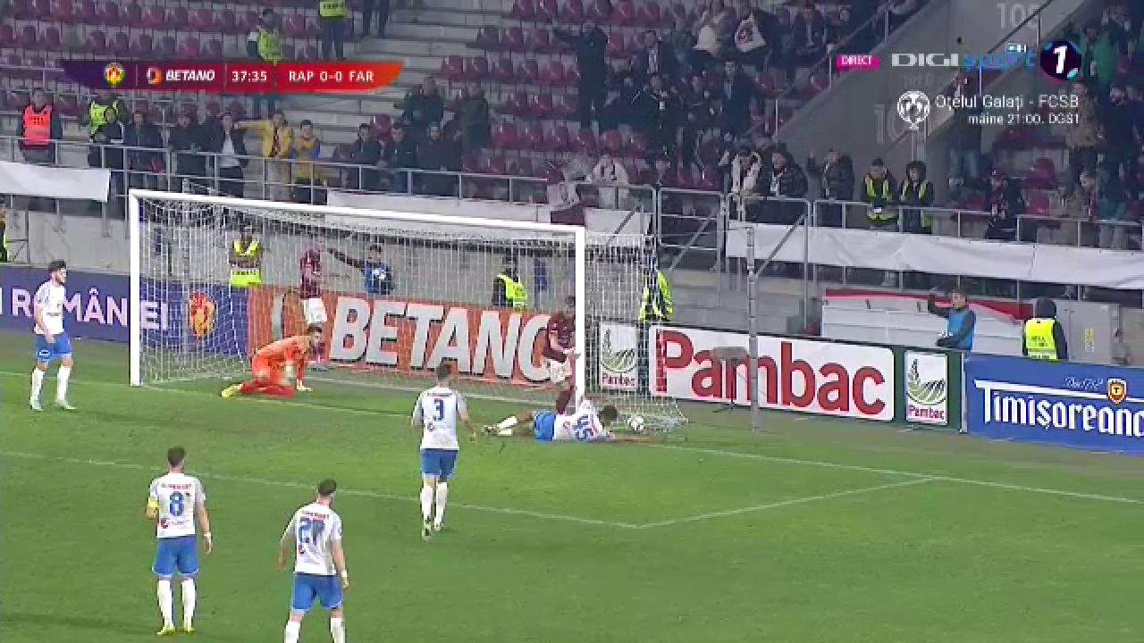 Ratare uriașă în Rapid - Farul Constanța! Dugandzic nu a putut marca din câțiva metri_6