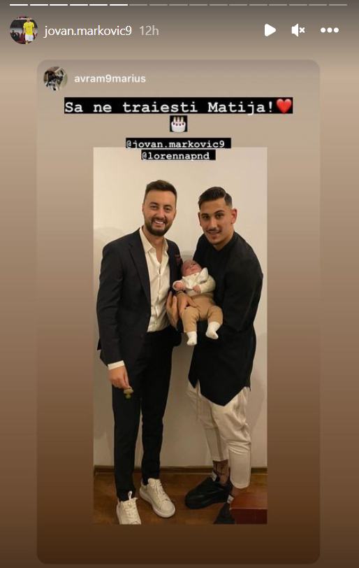 Exclus din lot de Mirel Rădoi, Jovan Markovic și-a găsit timp să-și boteze primul copil! _5