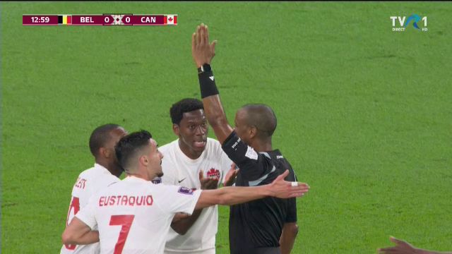Penalty neacordat în Belgia - Canada pentru un ofsaid după o pasă de la un adversar: