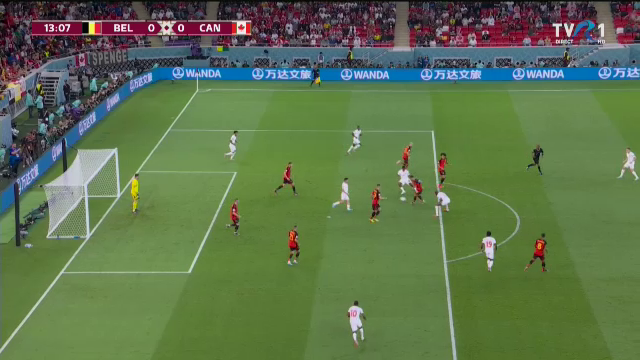 Penalty neacordat în Belgia - Canada pentru un ofsaid după o pasă de la un adversar: 