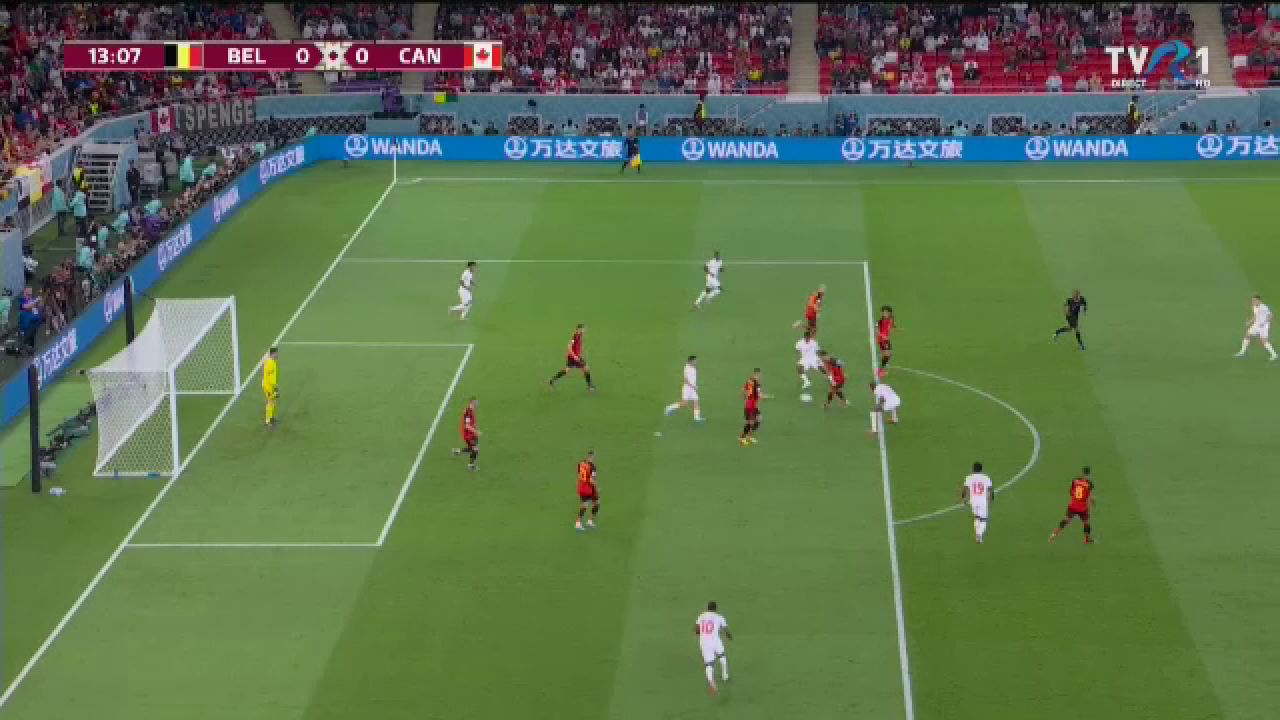 Penalty neacordat în Belgia - Canada pentru un ofsaid după o pasă de la un adversar: