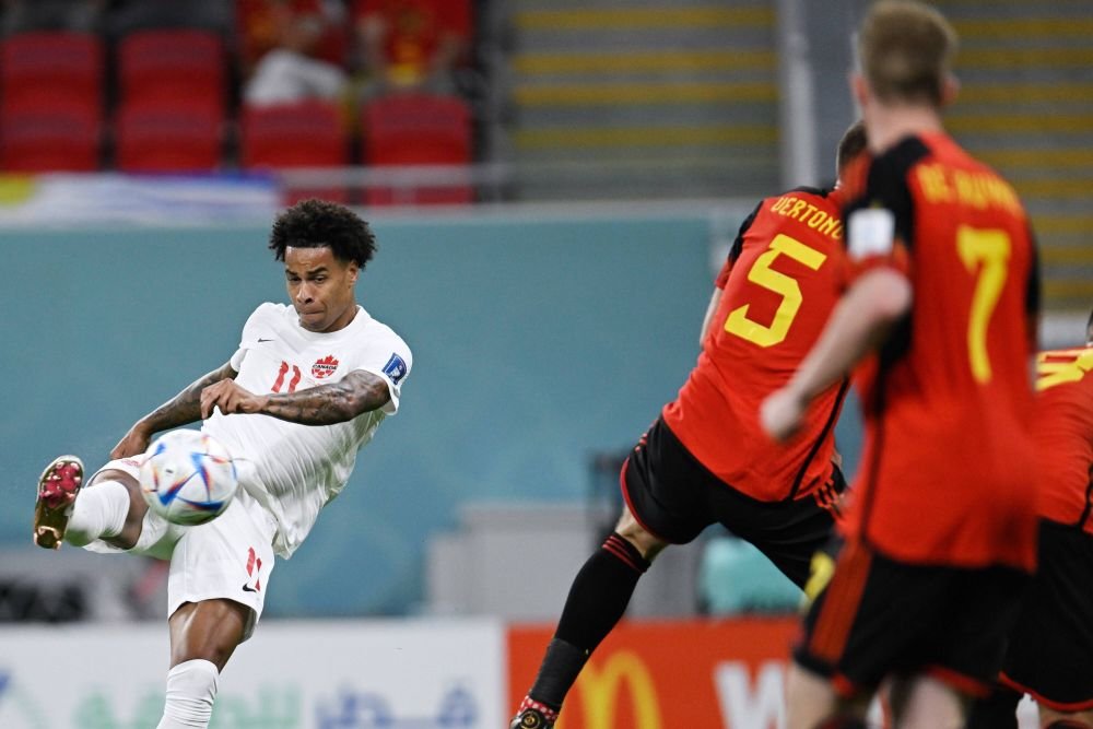 Ce a vrut să facă aici? Buchanan, șut complet ratat în Belgia - Canada_32