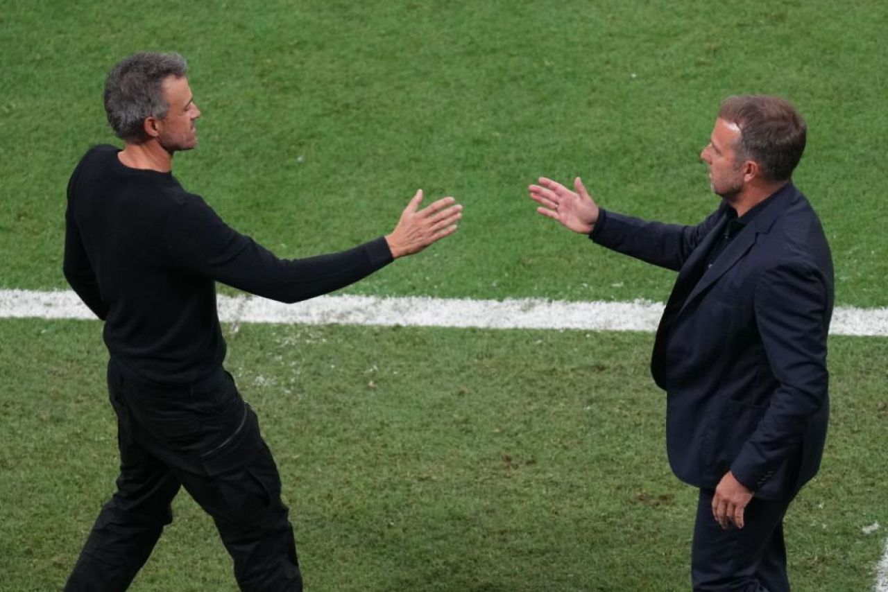 Imaginile cu Luis Enrique și Hansi Flick de la finalul partidei Spania - Germania care s-au viralizat în timp record _2