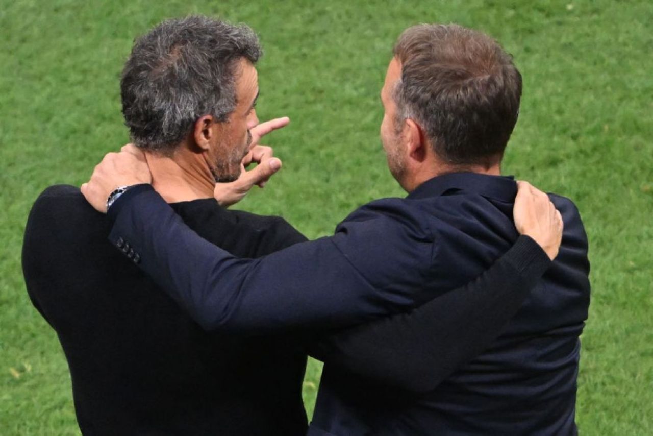 Imaginile cu Luis Enrique și Hansi Flick de la finalul partidei Spania - Germania care s-au viralizat în timp record _3