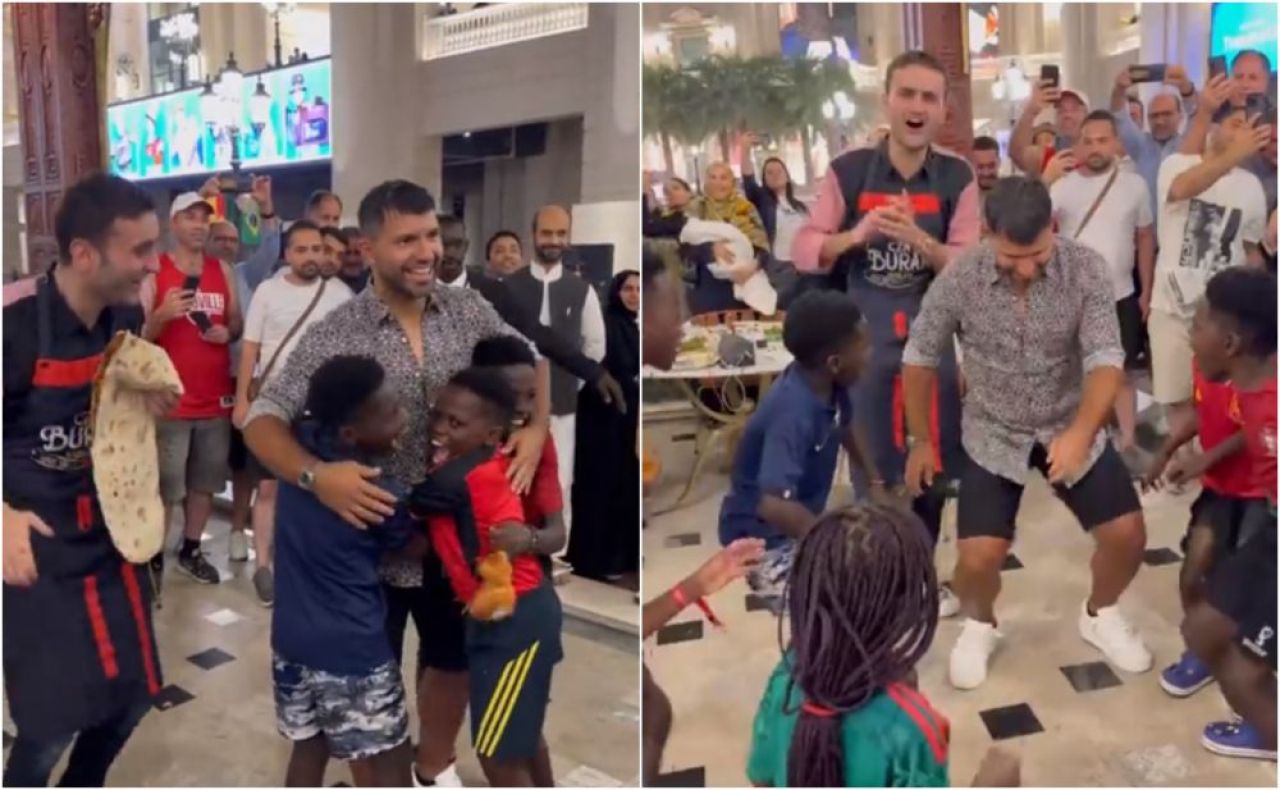 Sergio Aguero, secvențe virale pe Twitter. Fostul fotbalist a realizat un dans african cu un grup de copii_9