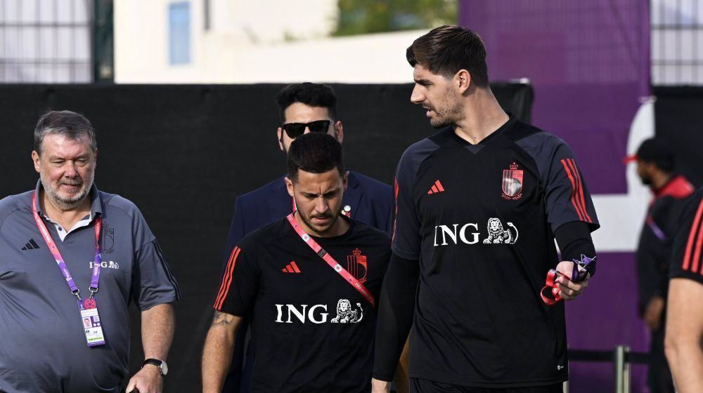 Courtois și Hazard, discursuri tranșante la conferință după zvonurile că vestiarul Belgiei e dezbinat: &bdquo;Dacă &icirc;l găsim, va fi ultima sa zi &icirc;n echipă!&rdquo;&nbsp;