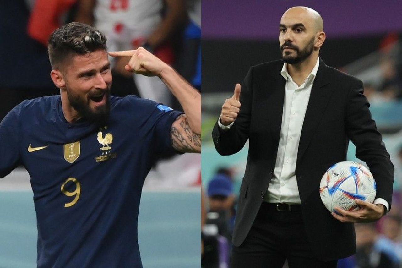 Imagine de colecție! Olivier Giroud, de nerecunoscut, și selecționerul marocan Walid Regragui, adversari azi, au fost coechipieri în Franța_2