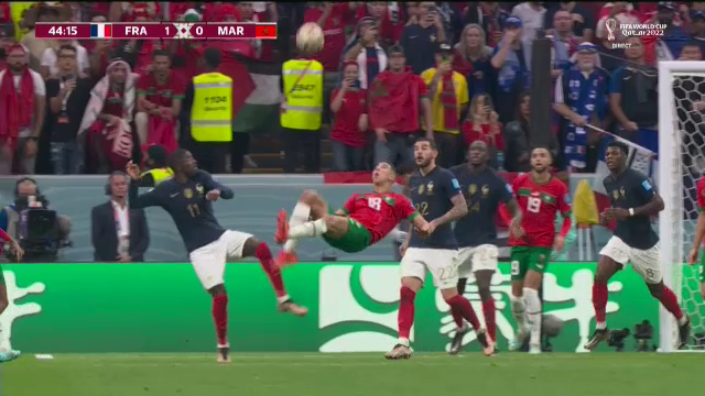 Ratare formidabilă în Franța - Maroc! El Yamiq a reluat dintr-o foarfecă splendidă, dar bara a fost cea care s-a opus golului_39