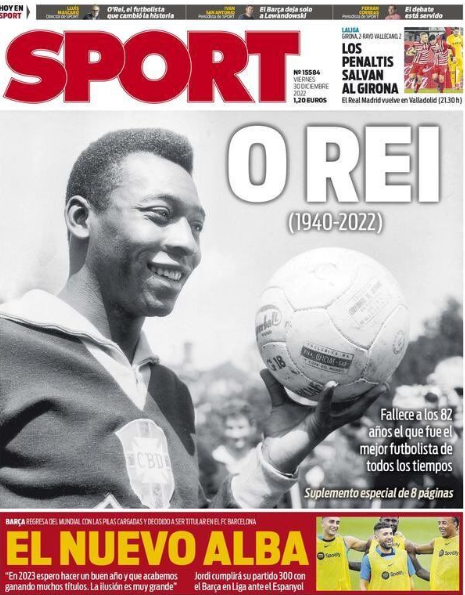 Primele pagini ale marilor publicații internaționale. Tribut impresionant adus legendarului Pele: imagini de colecție_9