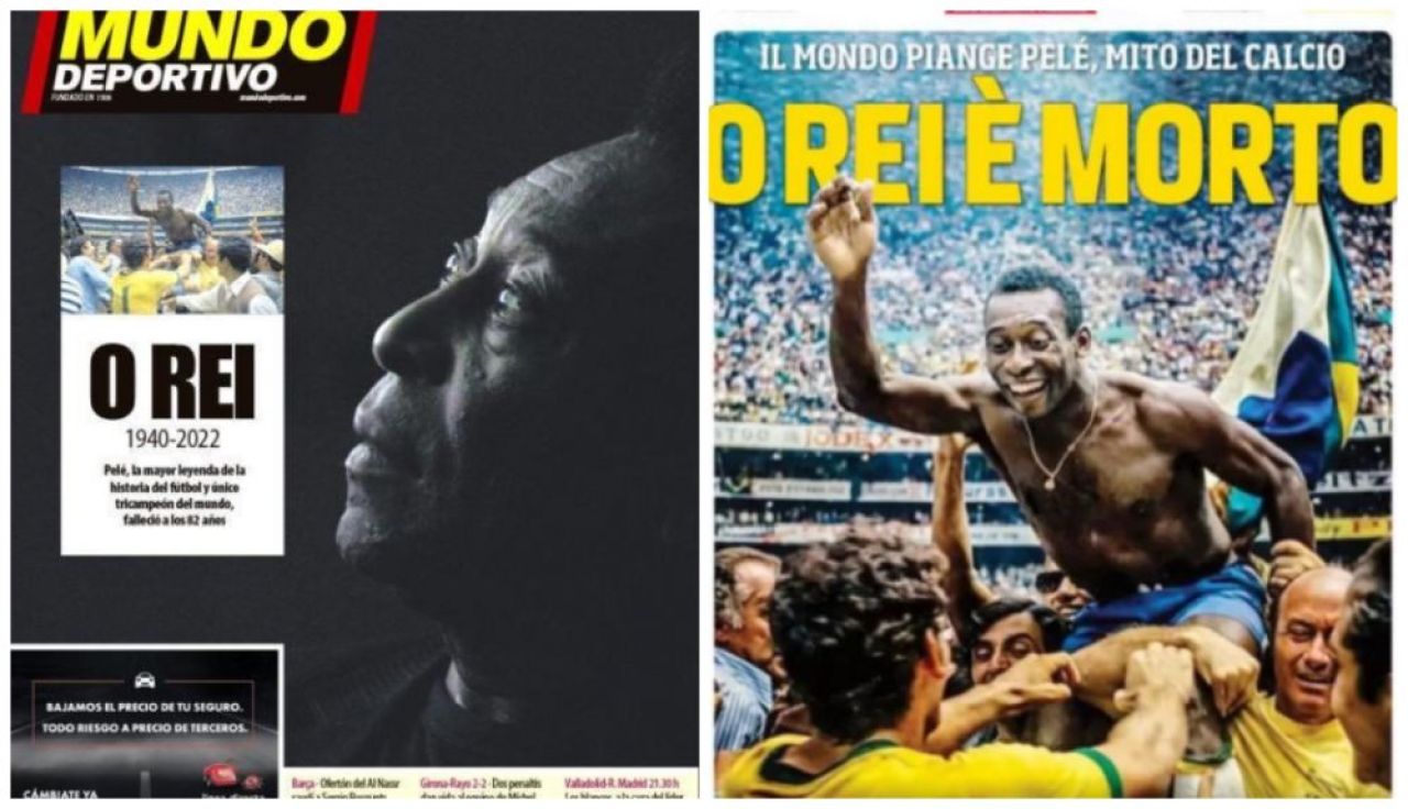 Primele pagini ale marilor publicații internaționale. Tribut impresionant adus legendarului Pele: imagini de colecție_13