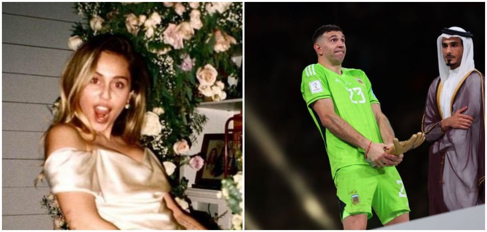 Miley Cyrus l-a imitat pe Emiliano Martinez! Cum a putut să se fotografieze fosta artistă Disney de Revelion _15