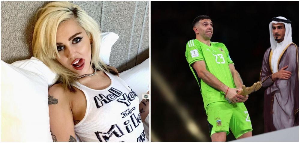 Miley Cyrus l-a imitat pe Emiliano Martinez! Cum a putut să se fotografieze fosta artistă Disney de Revelion _16