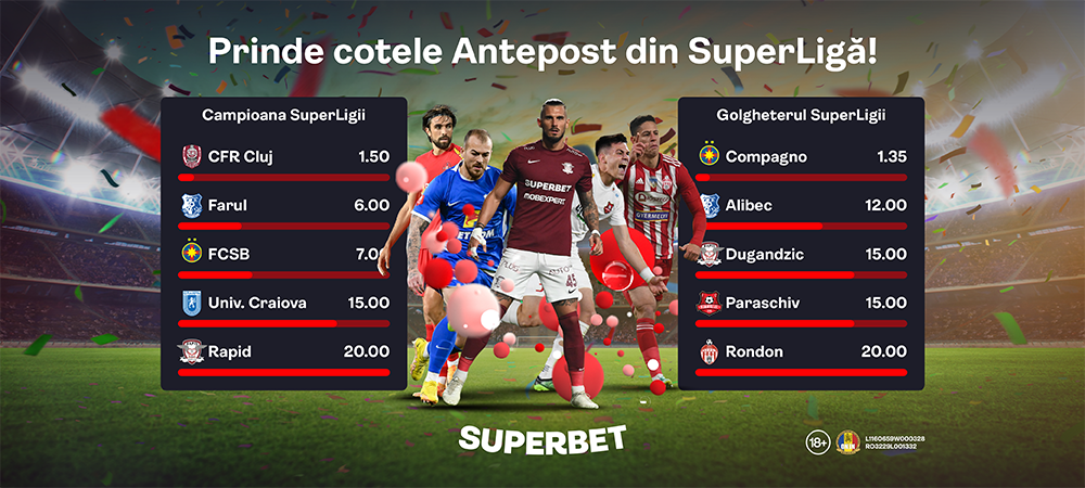 (P) Ți-ai ales favoritele din SuperLigă? Descoperă oferta Antepost!