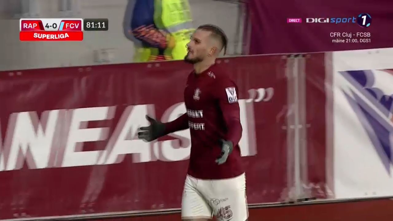 Rapid - FC Voluntari 4-1! Victorie clară a giuleștenilor. Dugandzic urcă pe primul loc în clasamentul golgheterilor _9