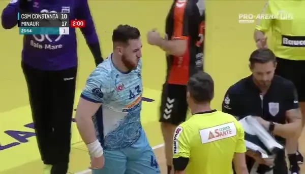 CSM Constanța - Minaur Baia Mare, ultimele trei minute ale primei reprize