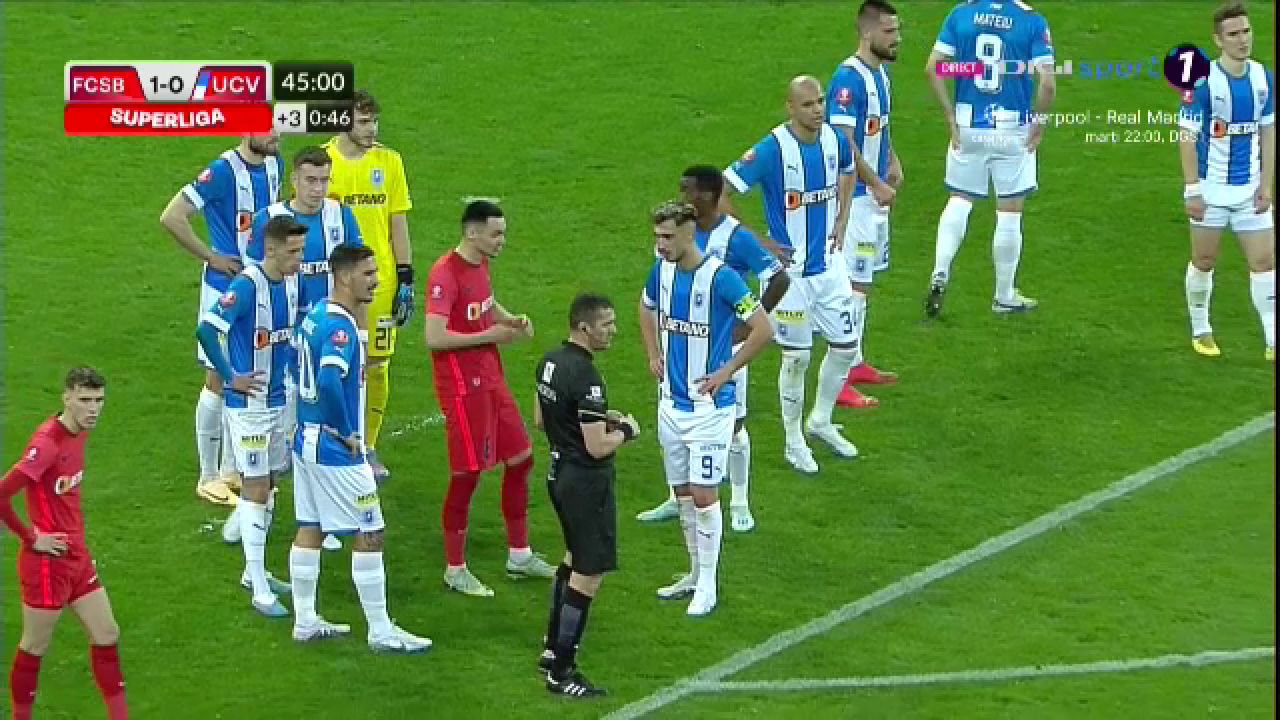 Fază uluitoare în FCSB - Universitatea Craiova! Arbitrul a dictat o eliminare, apoi a întors faza_4