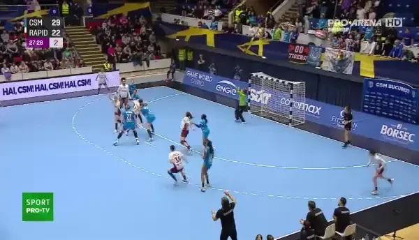 CSM București - Rapid 31-24 (13-14). Meciul a fost LIVE pe Pro Arena și VOYO