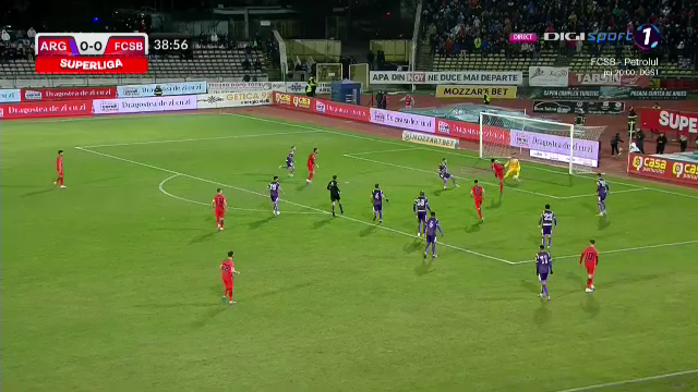 Faza care l-a enervat pe Becali?! Edjouma a fost schimbat la pauză, după o ratare uriașă &icirc;n FC Argeș - FCSB