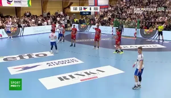 Finalul primei reprize din Insulele Feroe - Rom&acirc;nia (Pro Arena VOYO)
