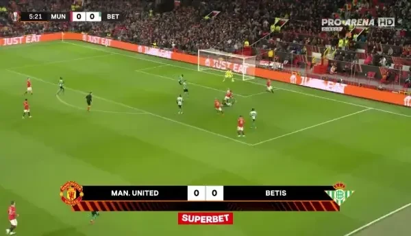 Manchester United - Betis 1-0 (Marcus Rashford a deschis scorul)