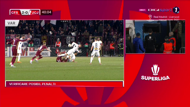 Fază controversată în CFR Cluj - U Cluj! Marcel Bîrsan a consultat VAR-ul și a acordat penalty_9