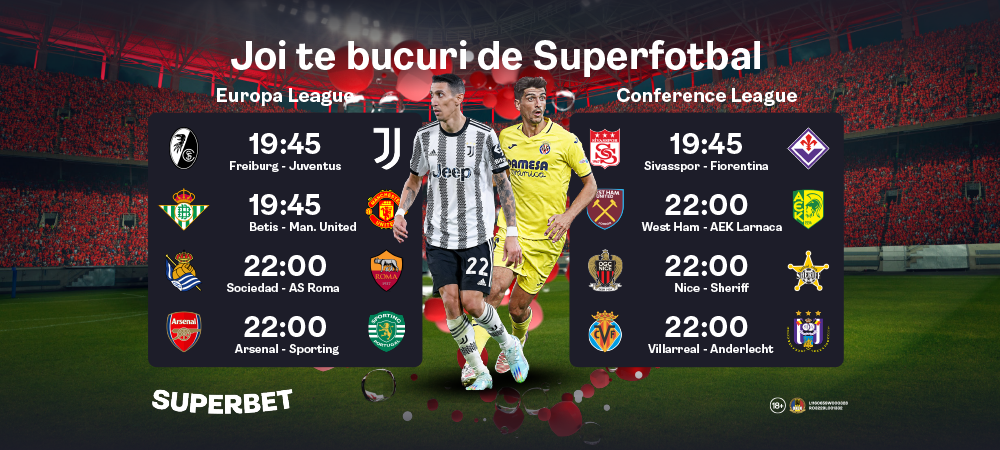 Biletele pentru &bdquo;sferturi&rdquo;: SuperCotele pentru optimile de finală din Europa League şi Conference League (P)