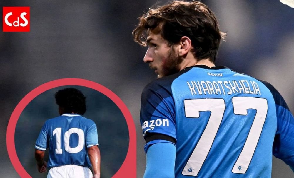Kvaratskhelia, noul număr 10 de la Napoli? Ce spune fiul lui Maradona despre tricoul retras &icirc;ncă din 2000