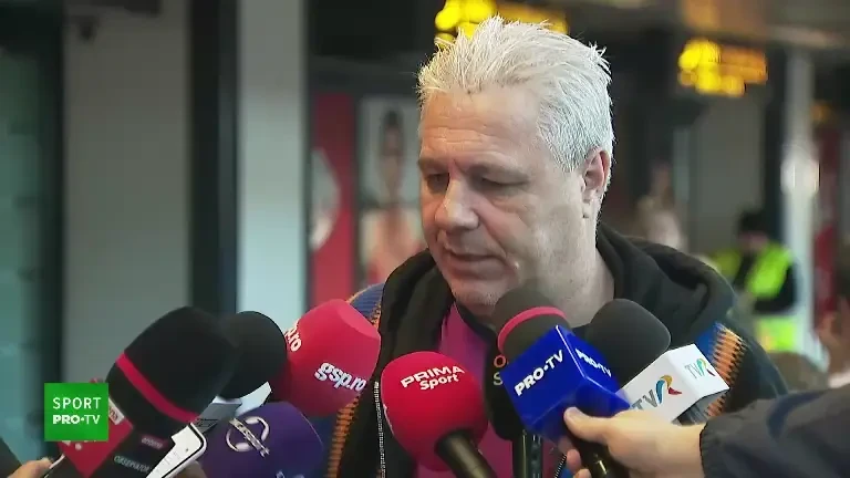 Marius Șumudică, la sosirea &icirc;n țară (19/03/2023)