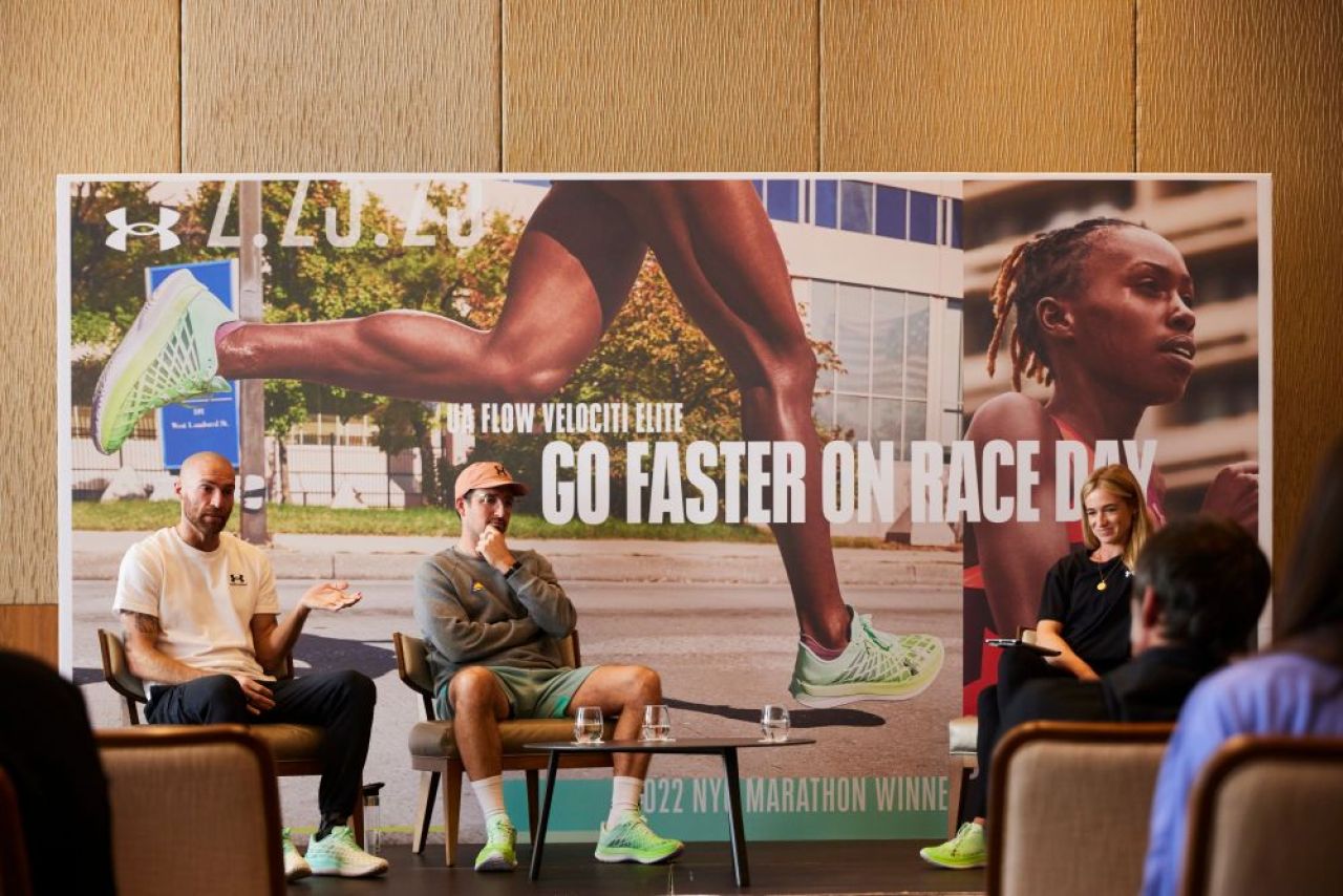 Stephen Scullion, maratonistul olimpic cu minte sclipitoare și pantofi verzi Under Armour Flow Velociti Elite.