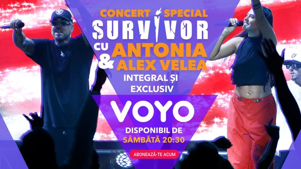 Concertul special de la Survivor oferit de Antonia și Alex Velea este disponibil pe VOYO &icirc;ncep&acirc;nd de s&acirc;mbătă, 1 aprilie!