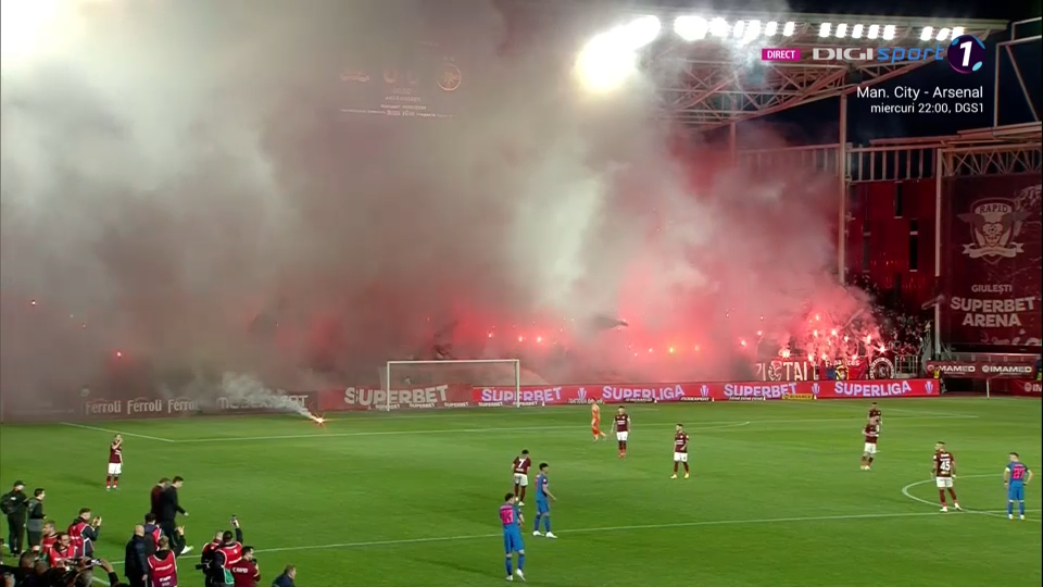 Spectacol pirotehnic spectaculos pe Giulești, înaintea fluierului de start! Rapid - FCSB a fost întârziat câteva minute_22