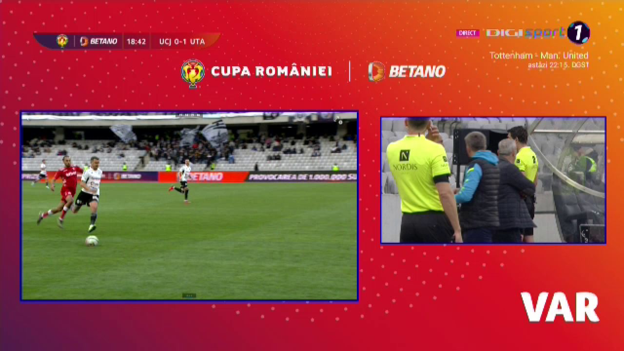 Cupa României | U Cluj - UTA Arad 1-0 | VAR-ul îi trimite pe ardeleni în finală! Gol anulat și penalty dictat împotriva lui Rednic _4