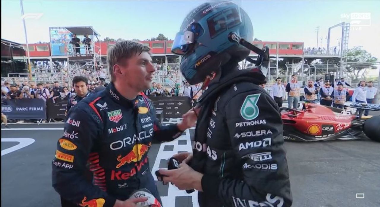 S-a lăsat cu jigniri după cursa de sprint din Azerbaidjan! Scandal teribil între Max Verstappen și George Russell _2