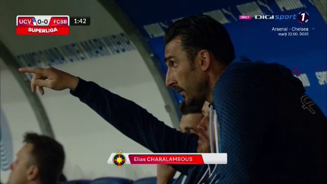 Cine e antrenorul principal la FCSB? Cum au fost surprinși Mihai Pintilii și Elias Charalambous în startul meciului cu Craiova _11