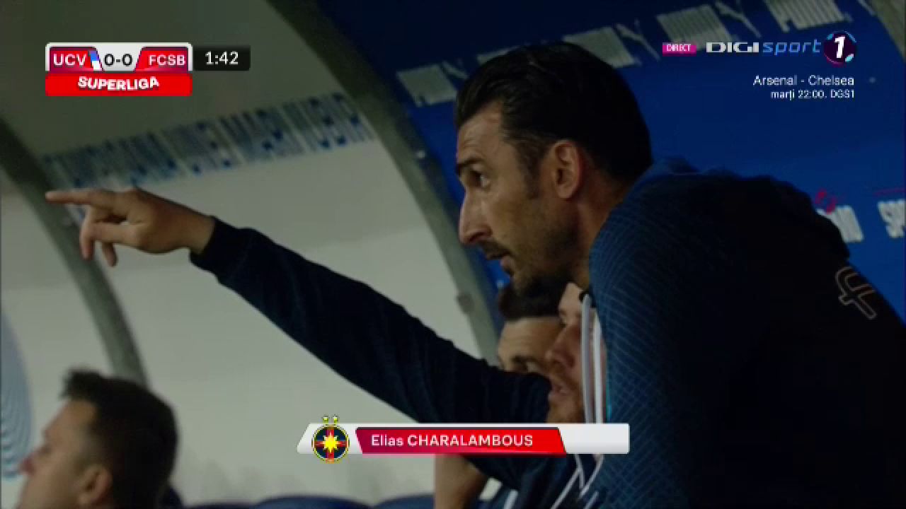 Cine e antrenorul principal la FCSB? Cum au fost surprinși Mihai Pintilii și Elias Charalambous în startul meciului cu Craiova _12