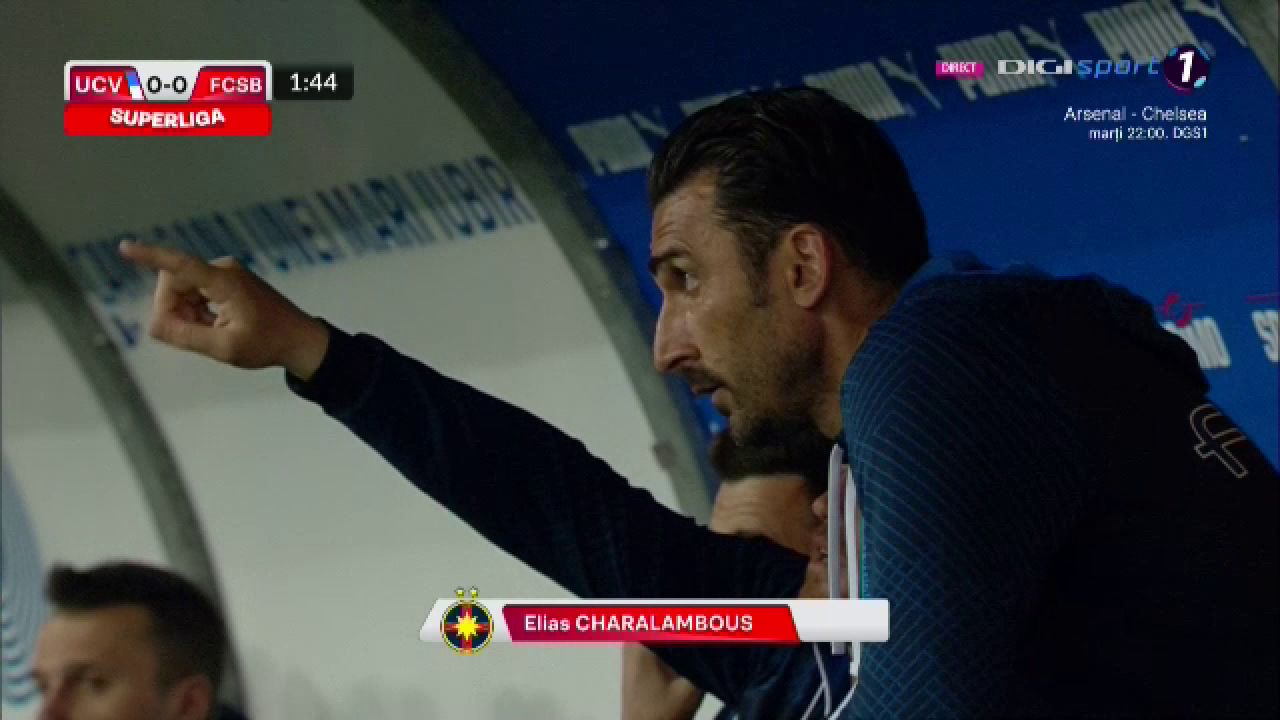 Cine e antrenorul principal la FCSB? Cum au fost surprinși Mihai Pintilii și Elias Charalambous în startul meciului cu Craiova _15